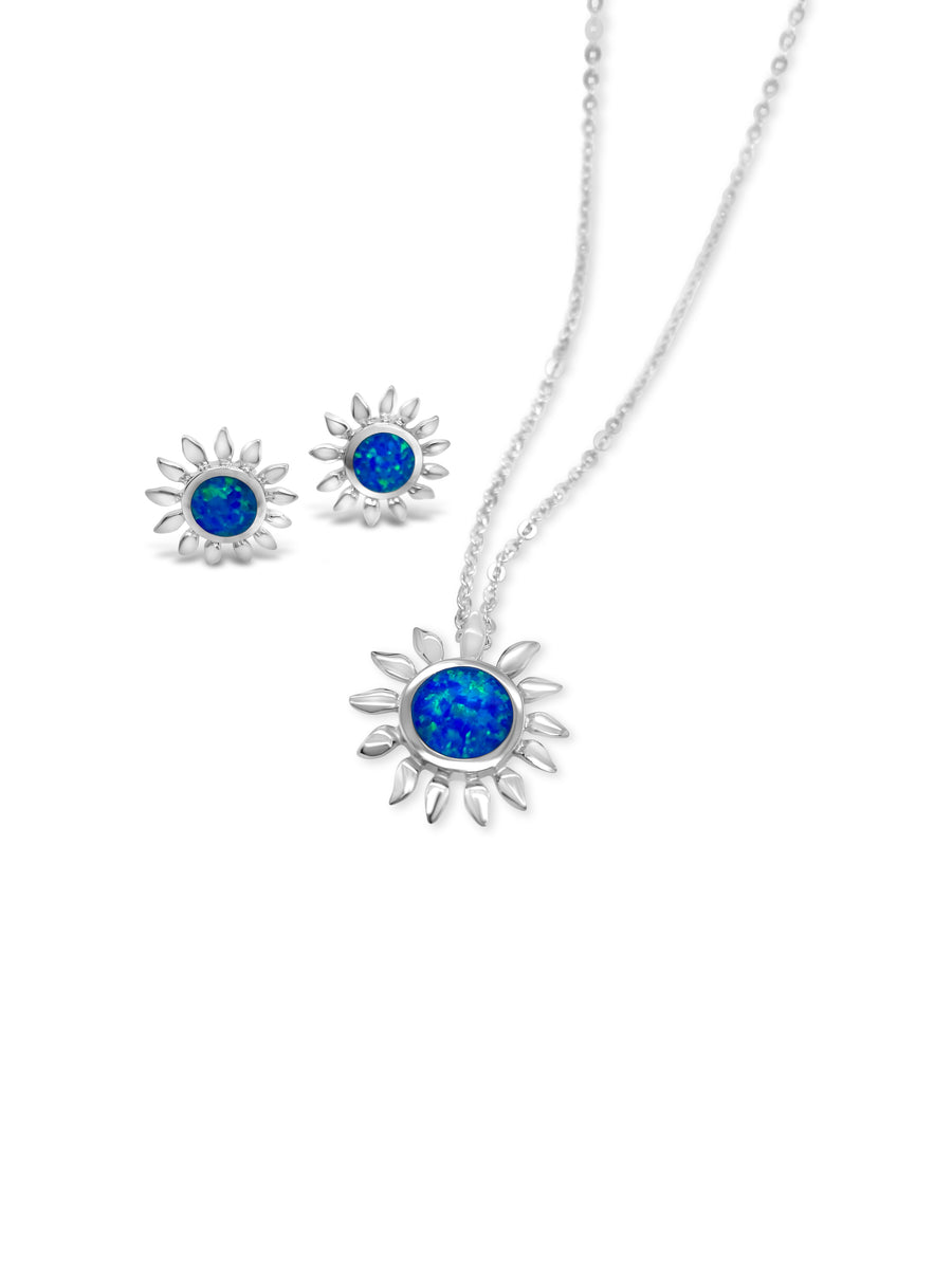 Blue Opal Sun Necklace
