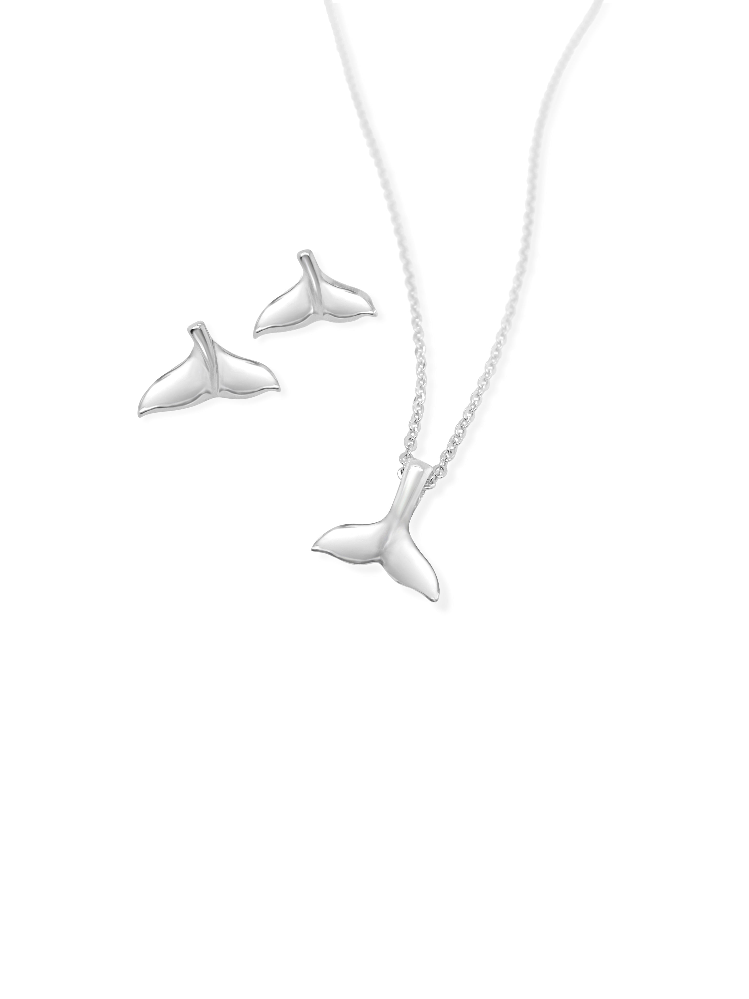 Petite Sterling Silver Whale Tail Post Earrings