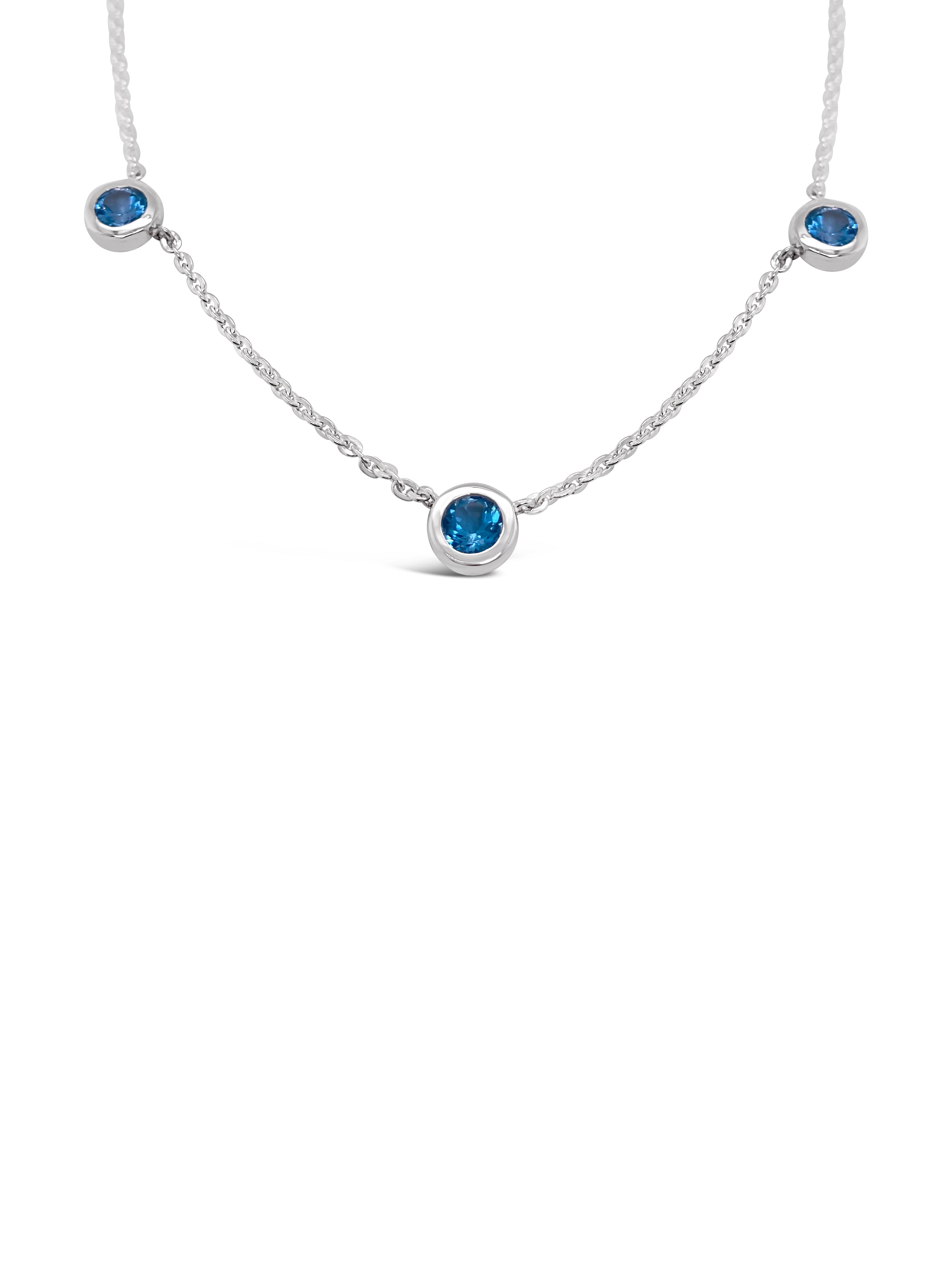 Triple Bezel Stone Necklace