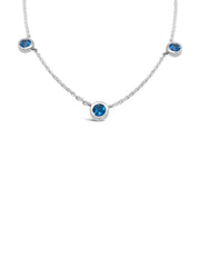 Triple Bezel Stone Necklace