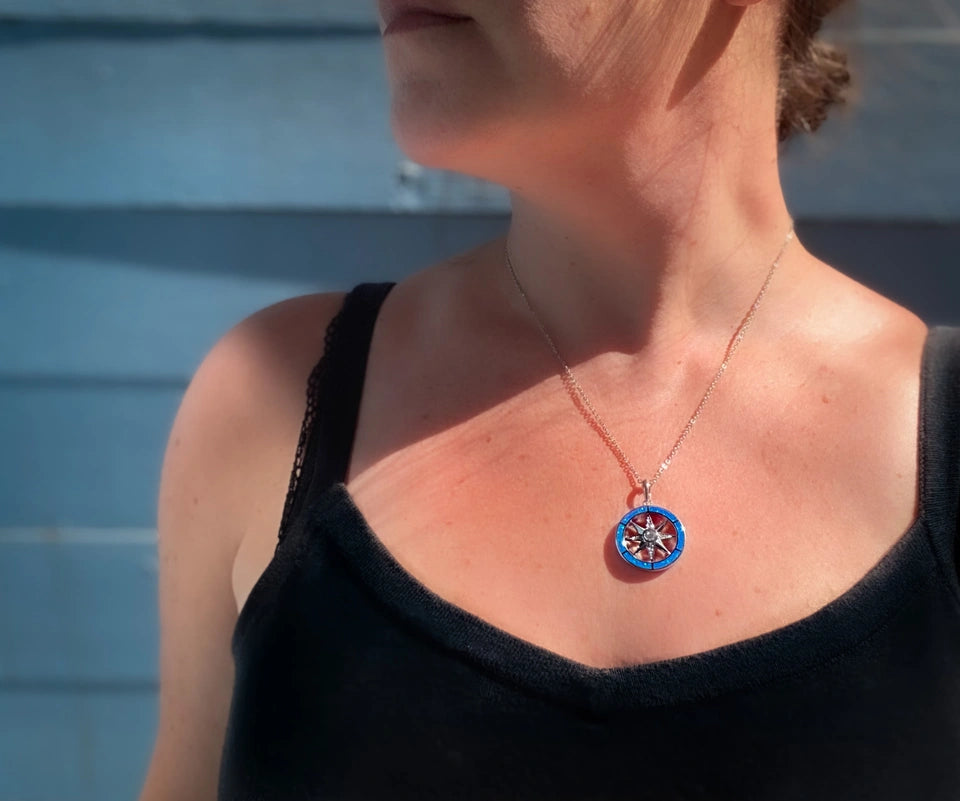 Opal Compass Rose Necklace