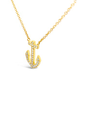 14k Diamond Anchor Necklace
