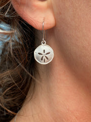 Sparkling Sand Dollar French Wire Earrings