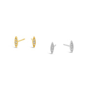 14k Gold Diamond Rice Post Earrings