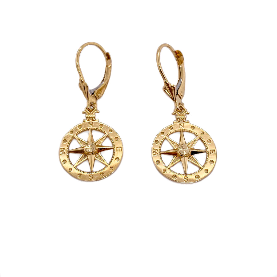 Compass Rose Dangle Earrings