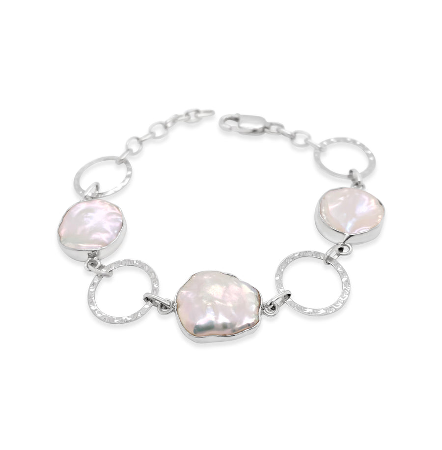 Coin Pearl Link Bracelet