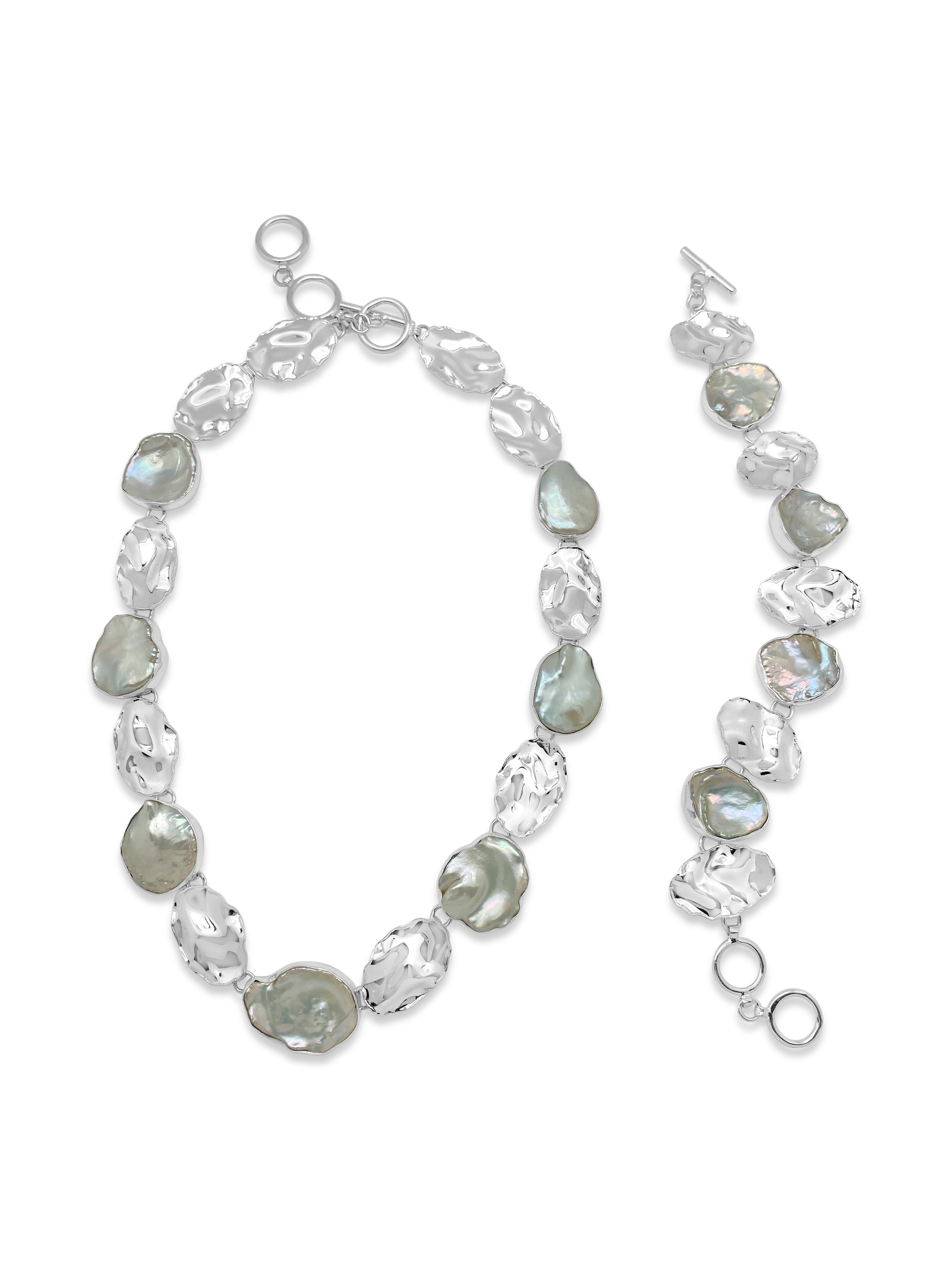 Crinkle Keshi Pearl Bracelet