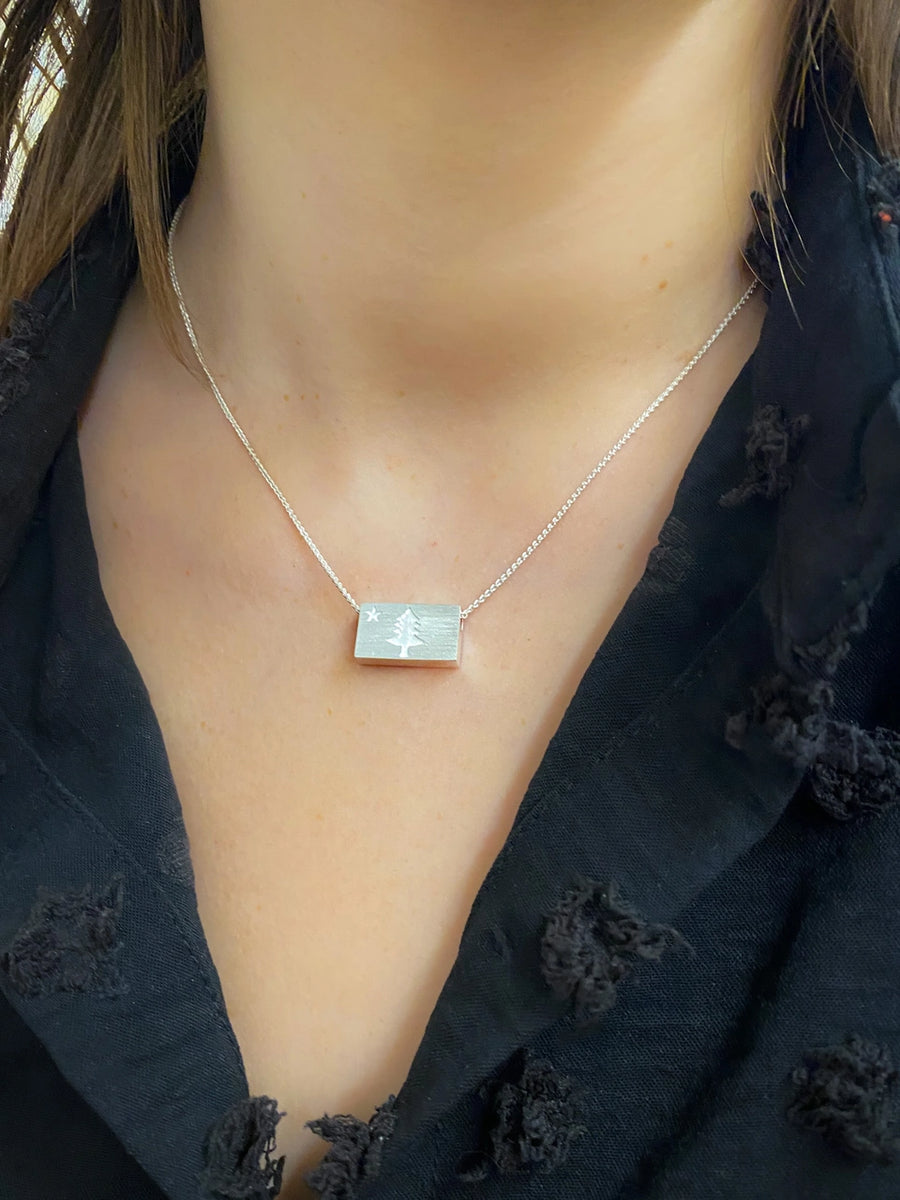 The State of Maine Flag Necklace