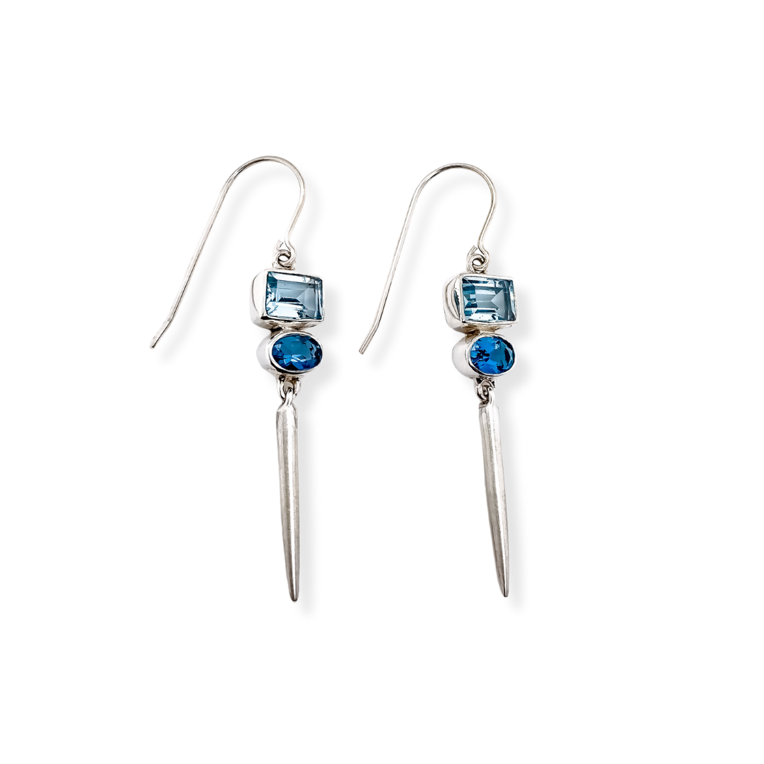 Blue Topaz Icicles Earrings