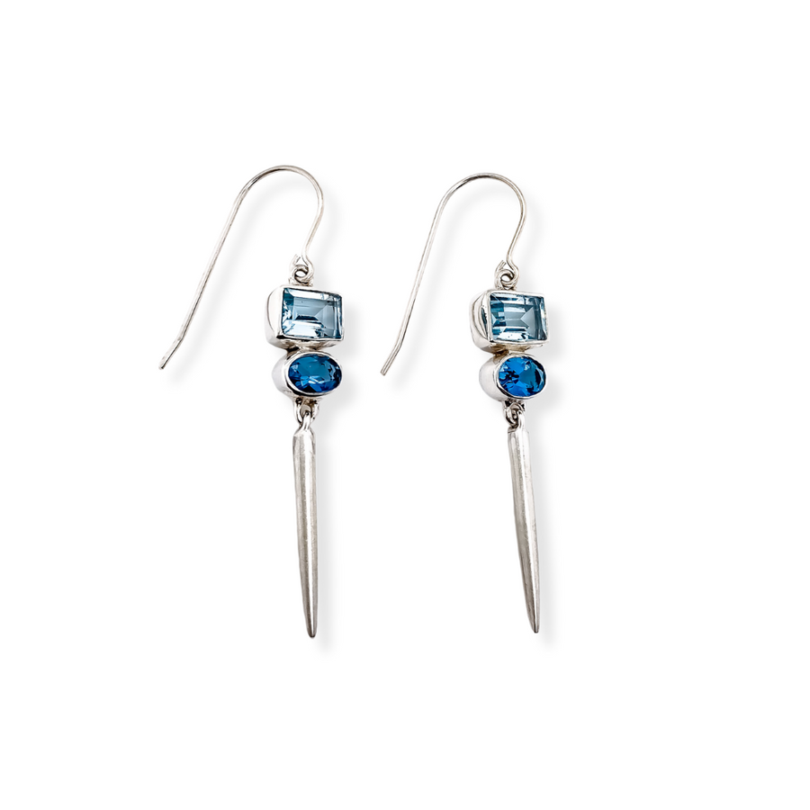 Blue Topaz Icicles Earrings