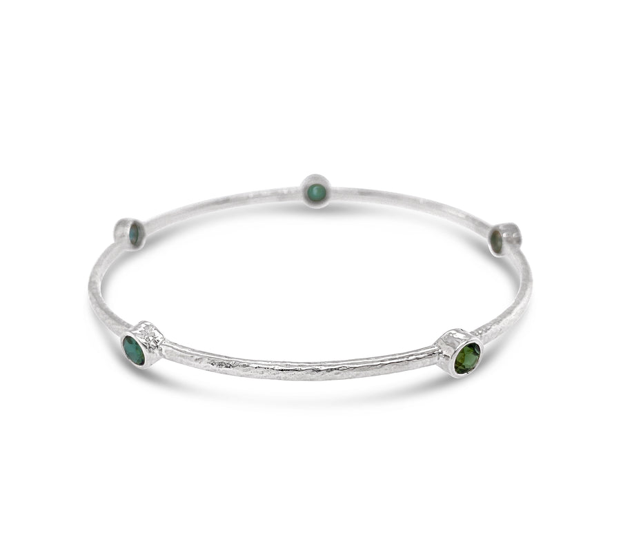 Textured Gemstone Bangle