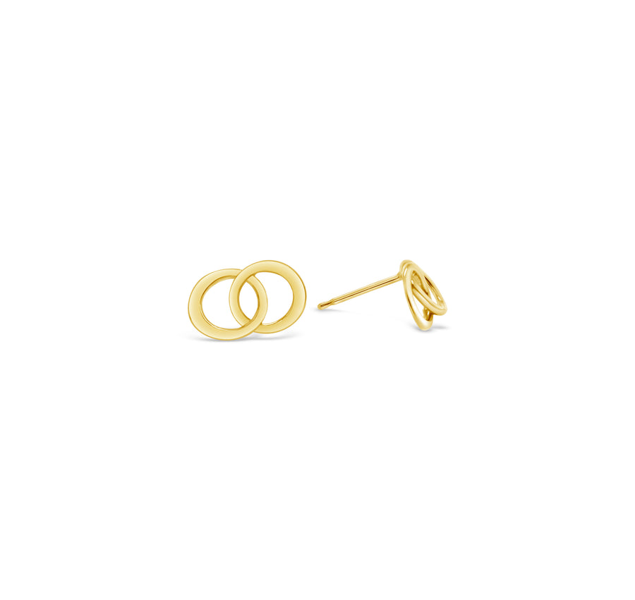 14k Gold You and Me Post Earrings