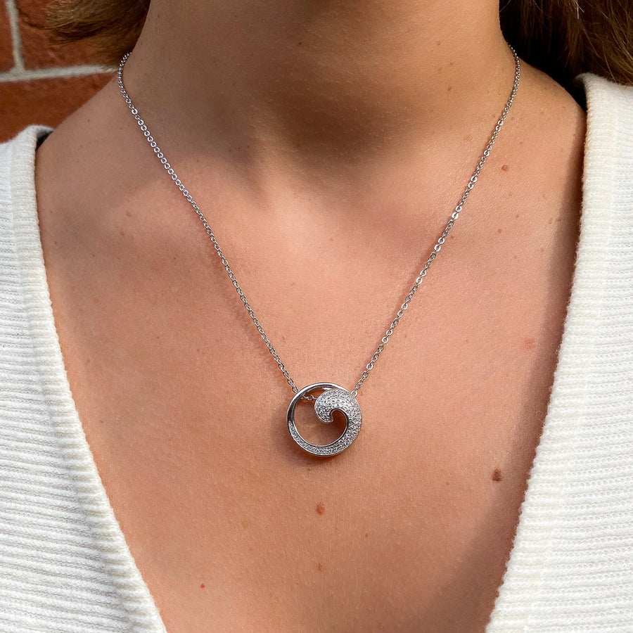 Sparkling Cresting Wave Necklace