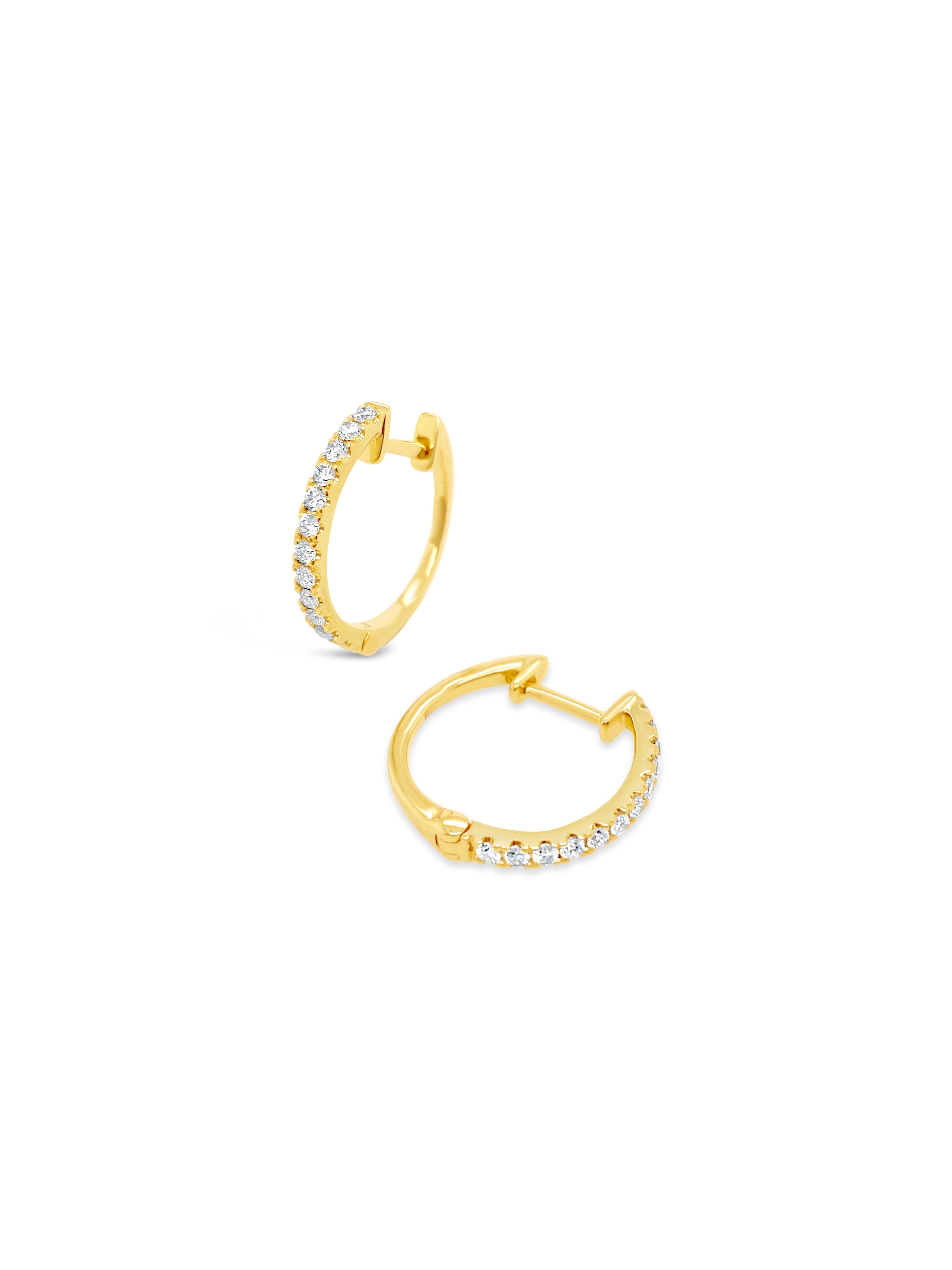 14k Diamond Hoops