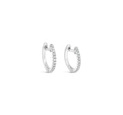 14k Diamond Mini Huggie Hoops