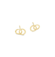 14k Gold You and Me Post Earrings