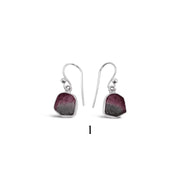 Watermelon Tourmaline Slice Earrings