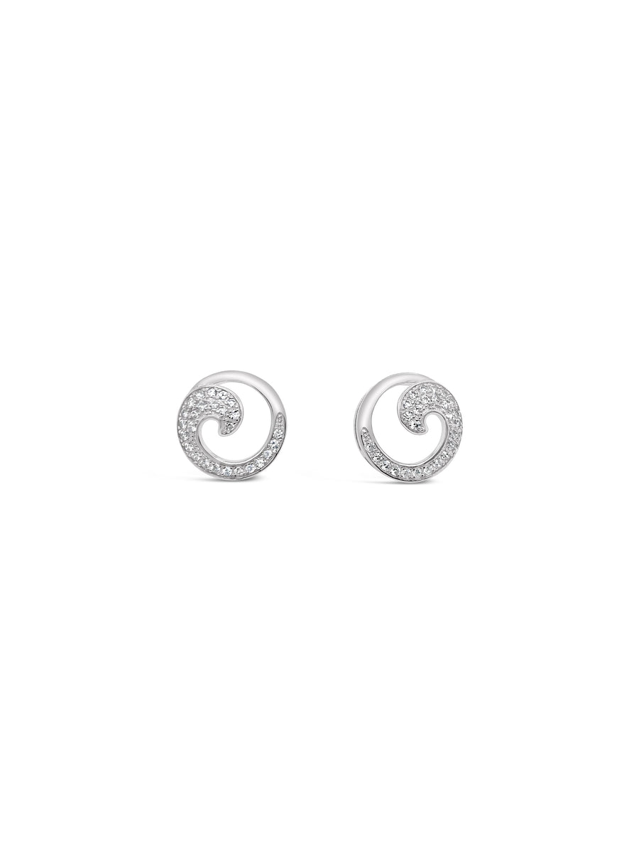 Sparkling Cresting Wave Post Earrings