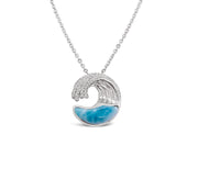 Larimar Cresting Wave Necklace