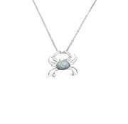Lab White Opal Crab Necklace