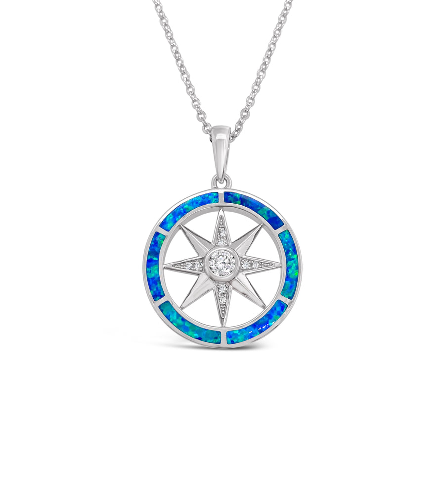 Opal Compass Rose Necklace