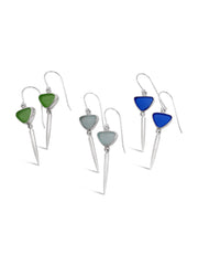 Maine Seaglass Icicle Dangle Earrings
