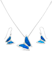 Blue Opal Butterfly Necklace