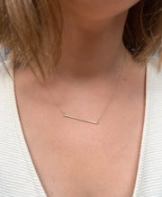 14k Thin Bar Necklace