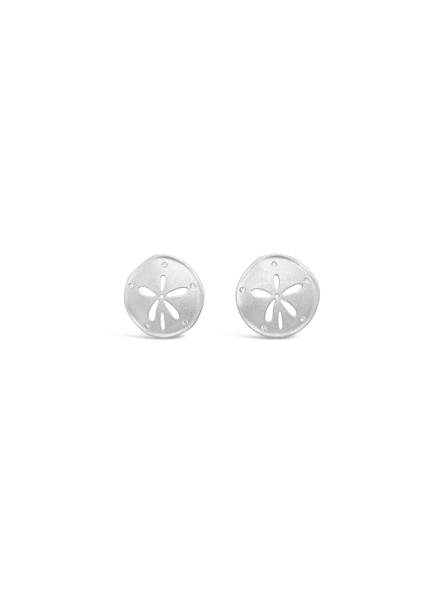 Sparkling Sand Dollar Post Earrings