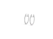 14k Oval Diamond Hoops