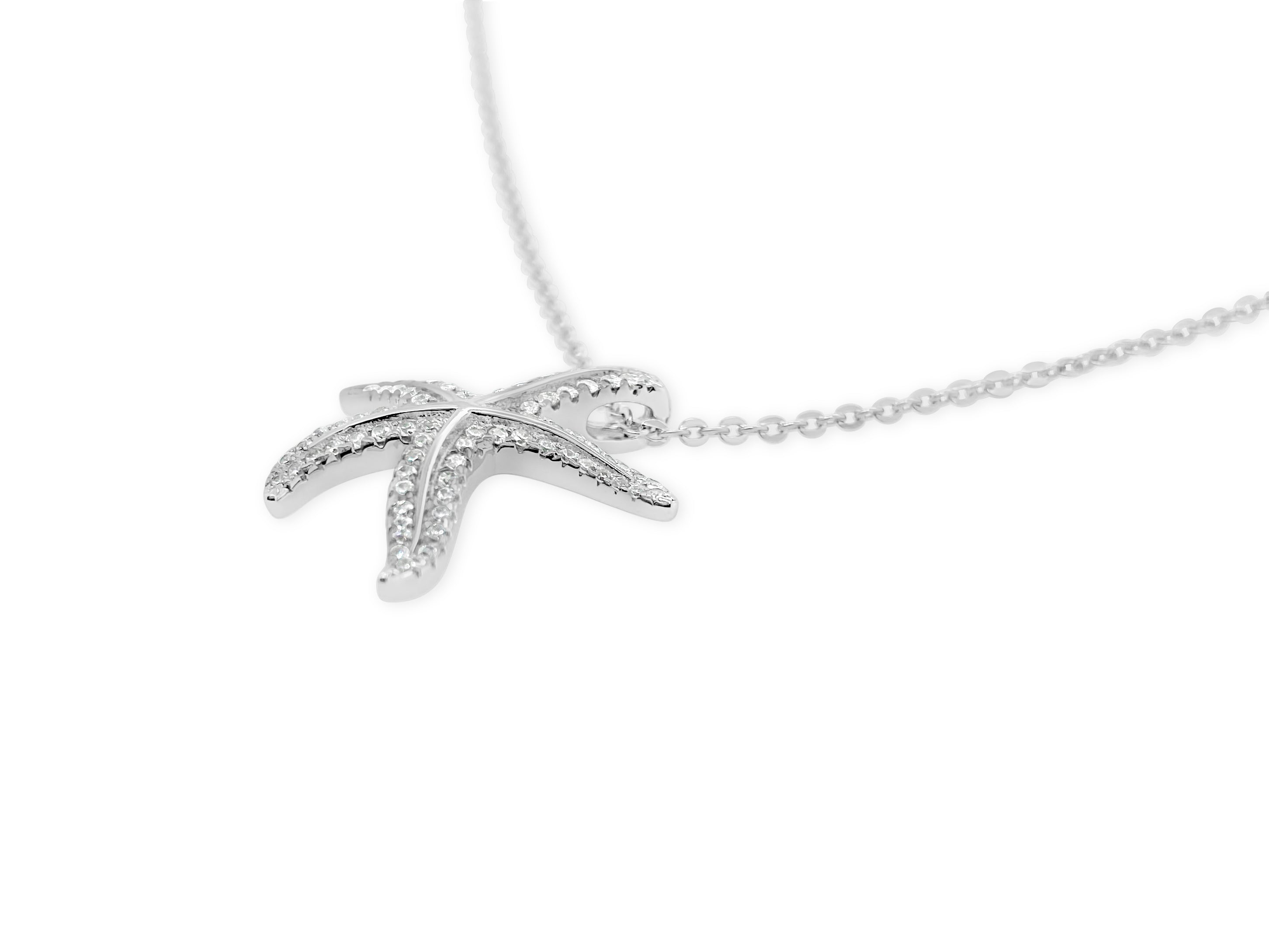 Dancing Sparkling Starfish Necklace