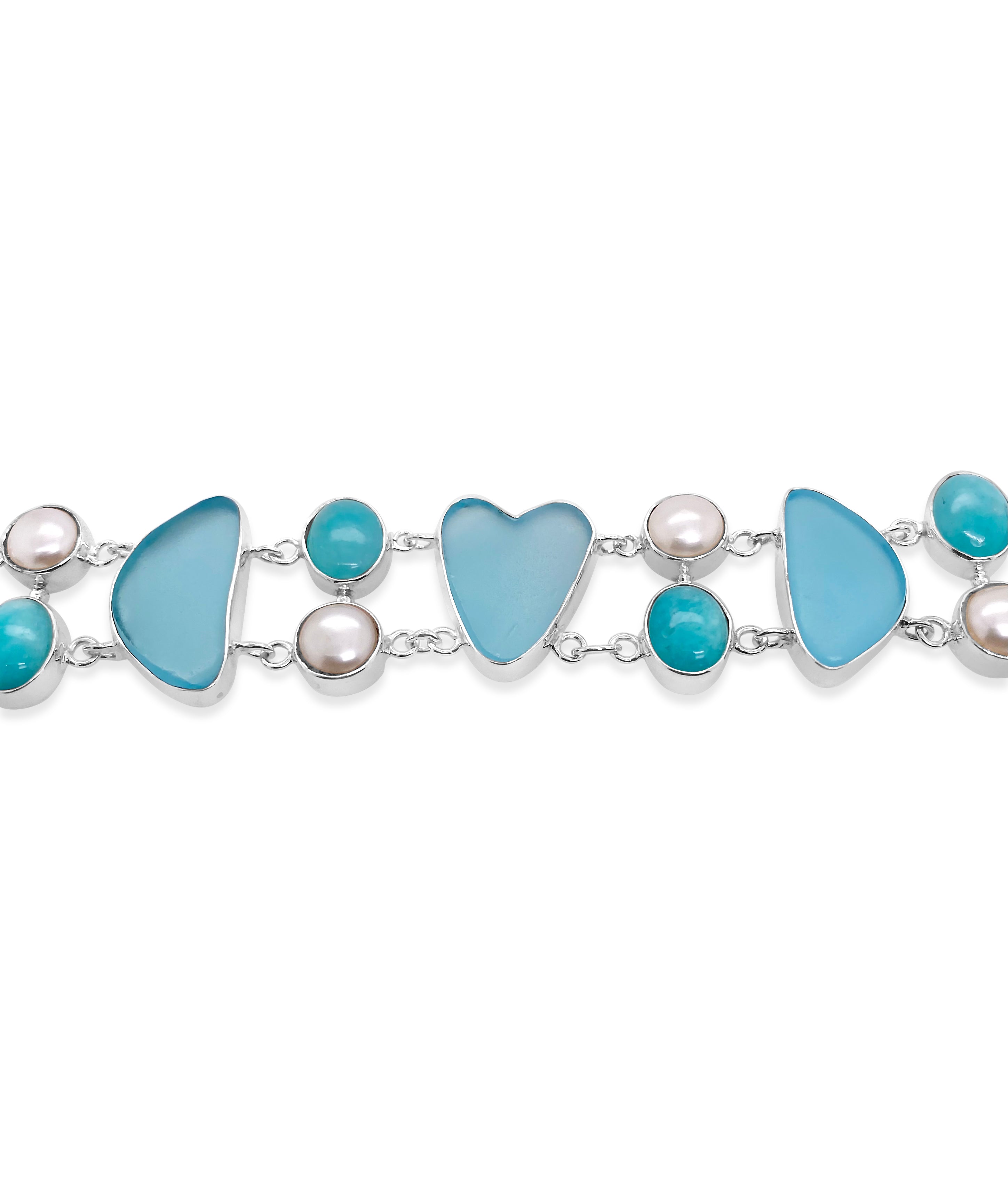 Sea Glass Heart Bracelet
