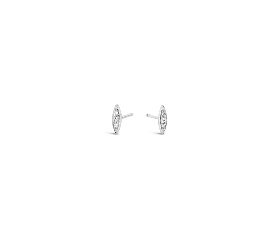 14k Gold Diamond Rice Post Earrings