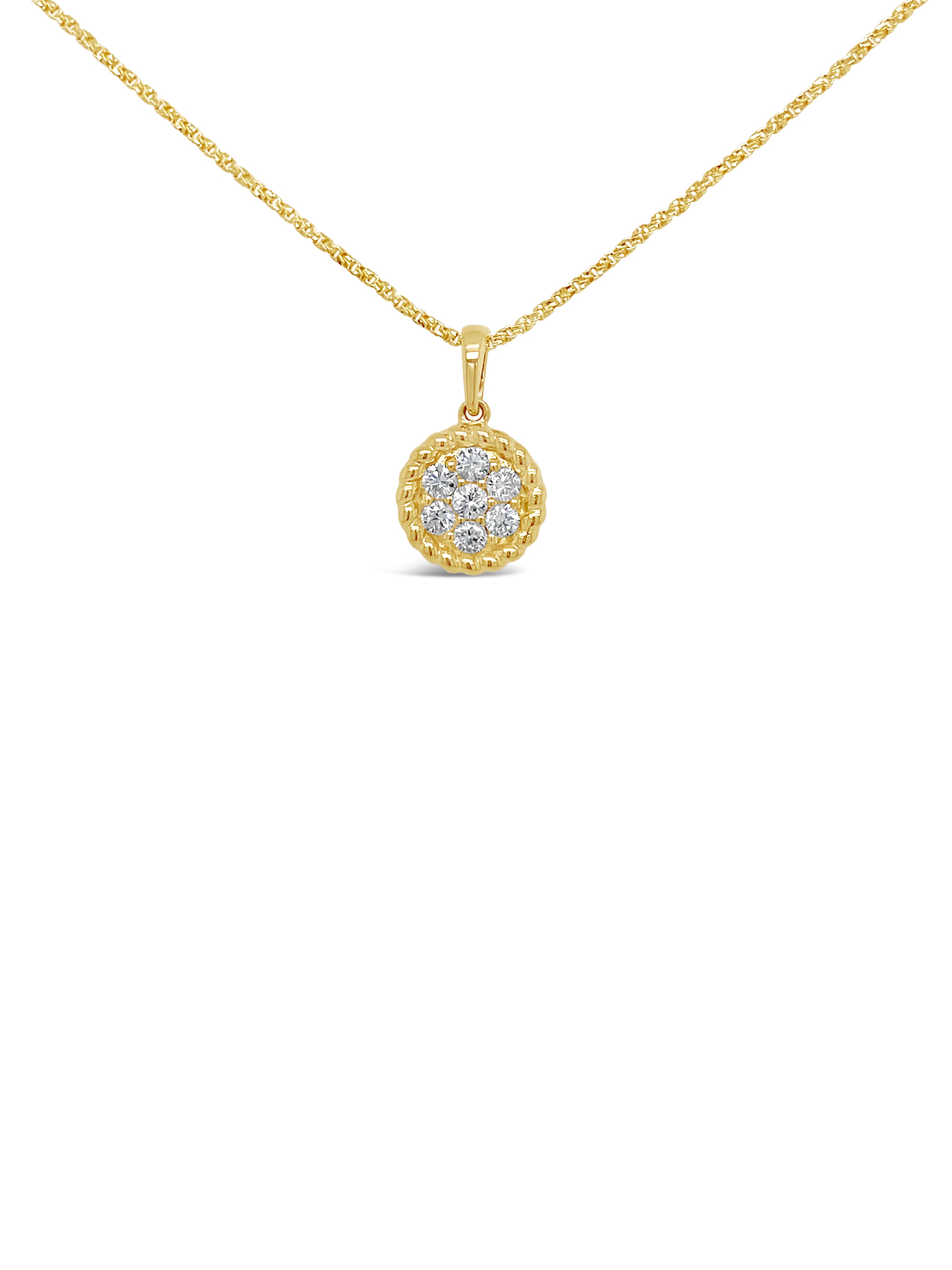 14k Diamond Rope Cluster Necklace