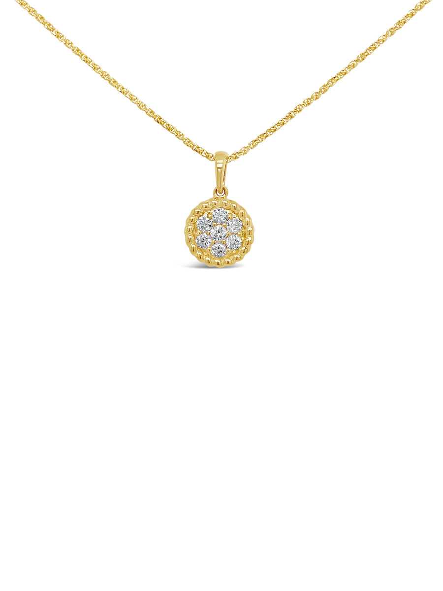 14k Diamond Rope Cluster Necklace