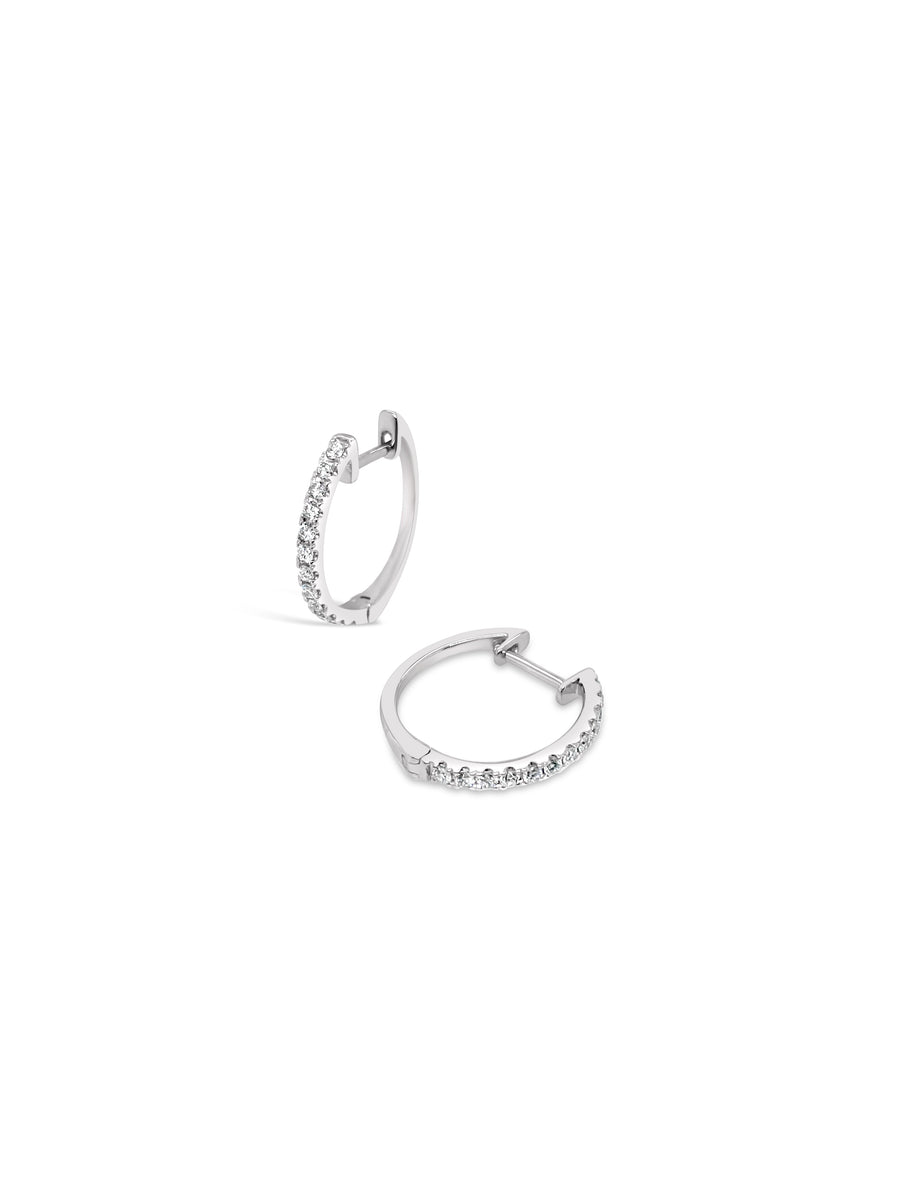 14k Diamond Hoops