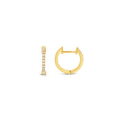14k Diamond Mini Huggie Hoops