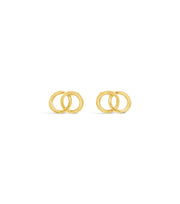 14k Gold You and Me Post Earrings