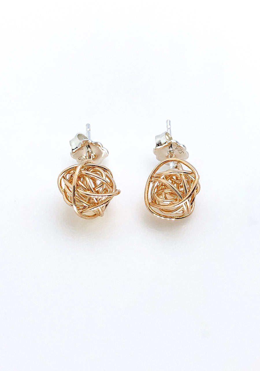 Ball of Yarn Post Earrings