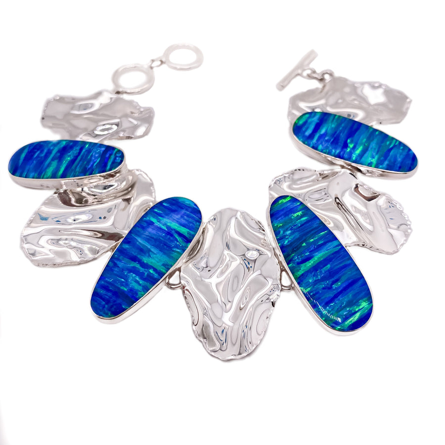 Alternating Blue Opal Bracelet