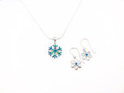 Lab Blue Opal Snowflake Pendant
