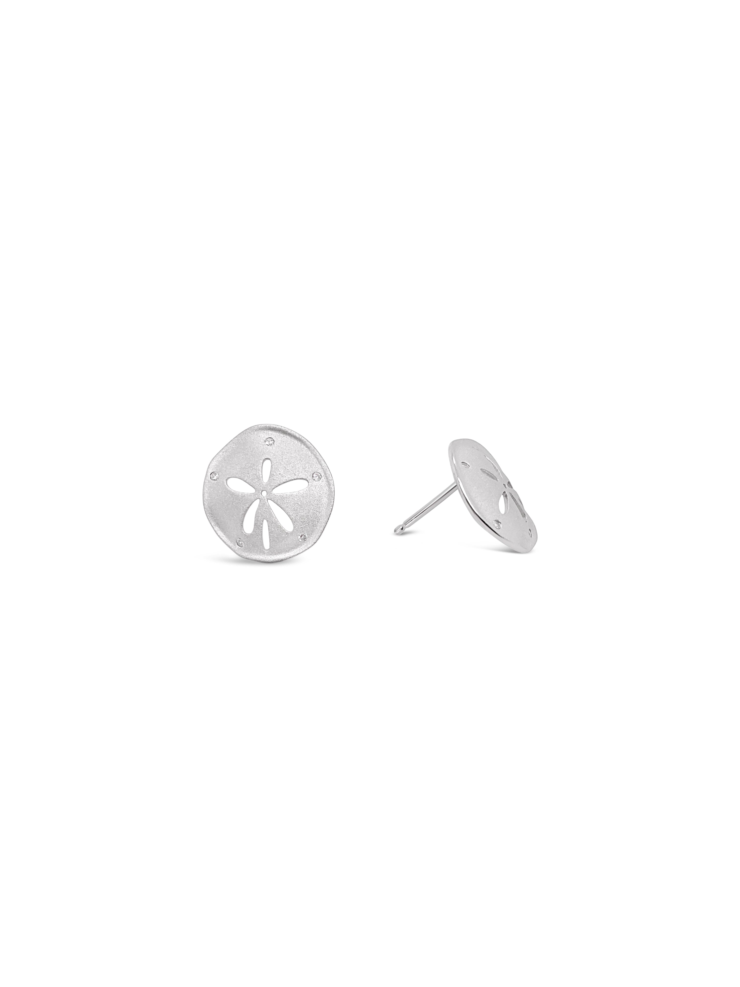 Sparkling Sand Dollar Post Earrings