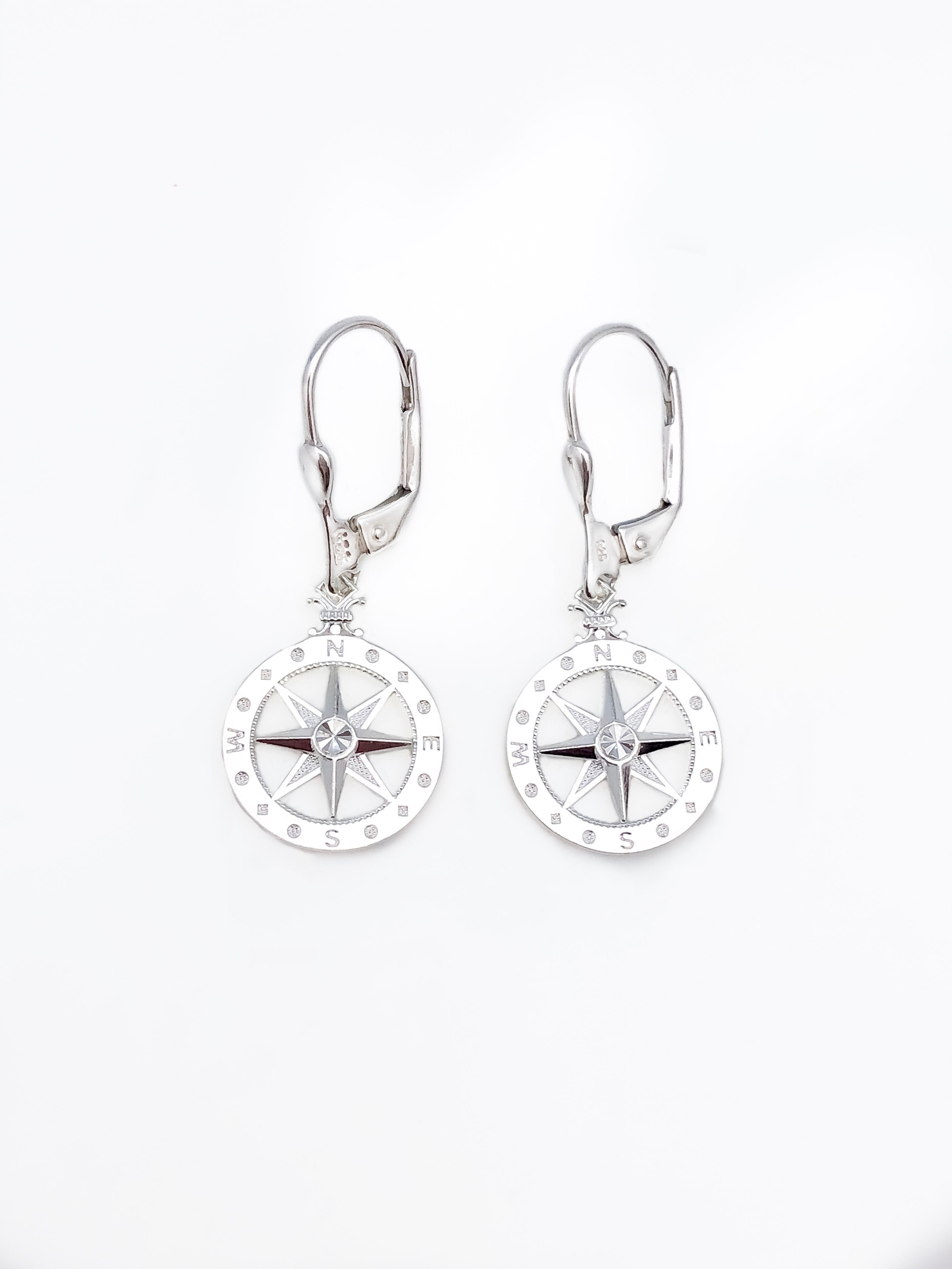 Compass Rose Dangle Earrings