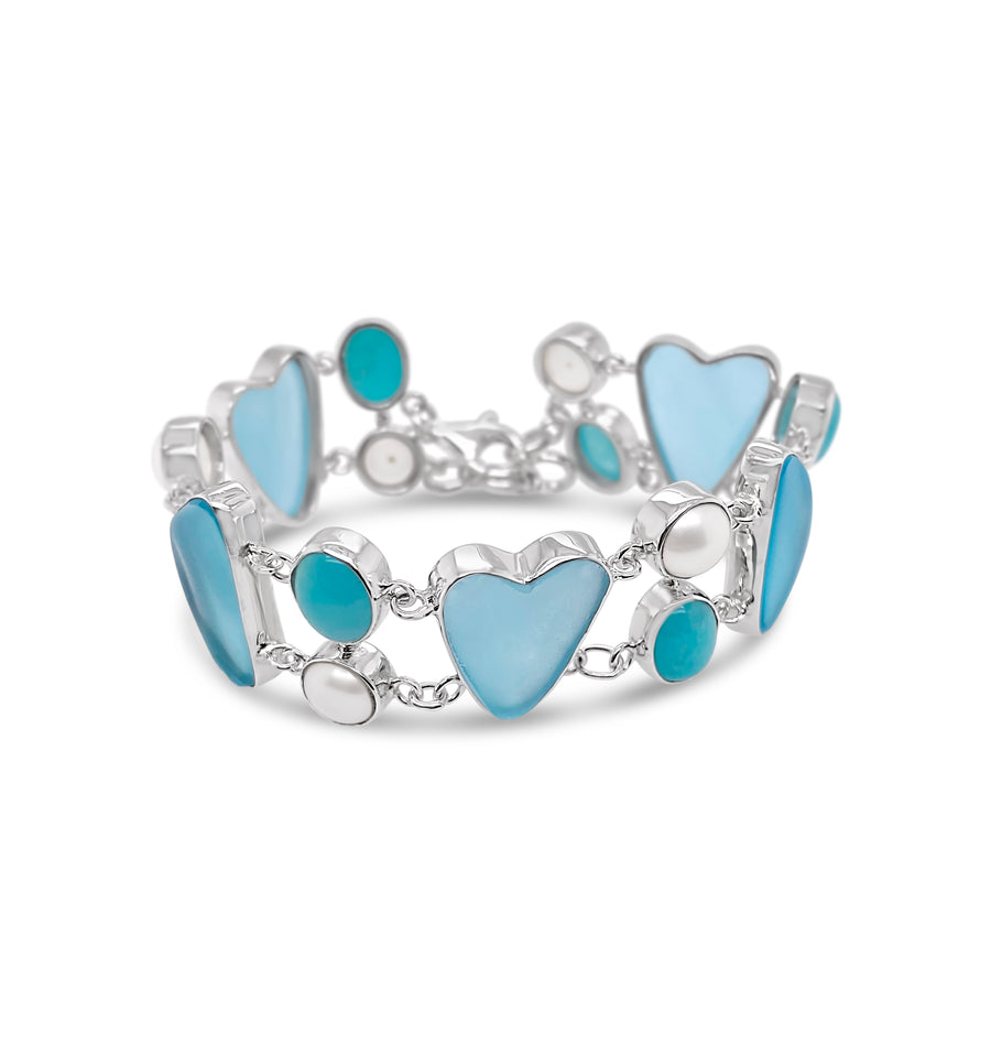 Sea Glass Heart Bracelet