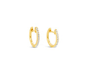 14k Diamond Mini Huggie Hoops