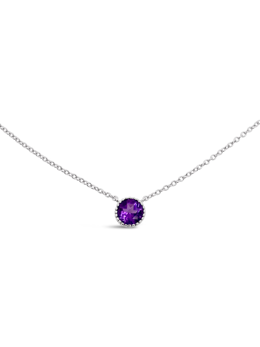 Beaded Bezel Floating Necklace