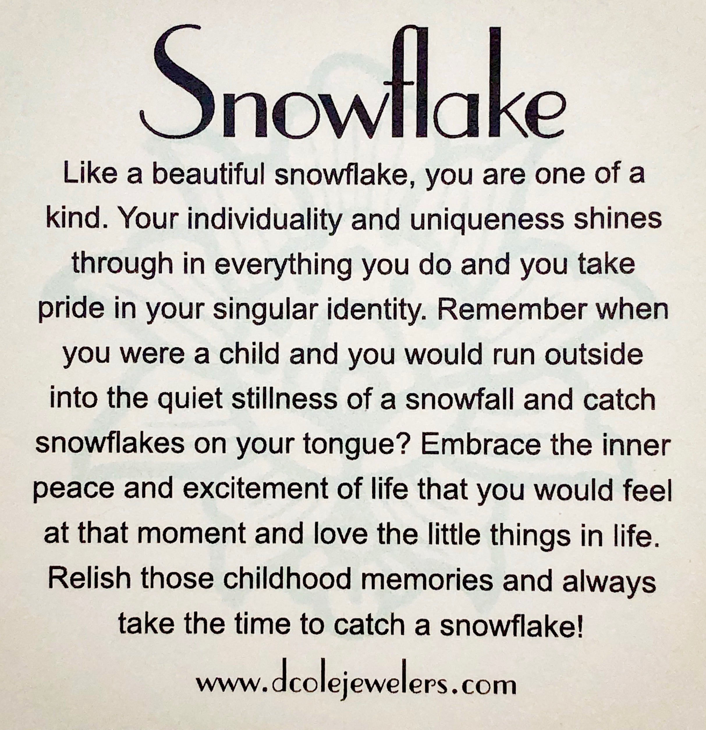 The Snowflake Necklace