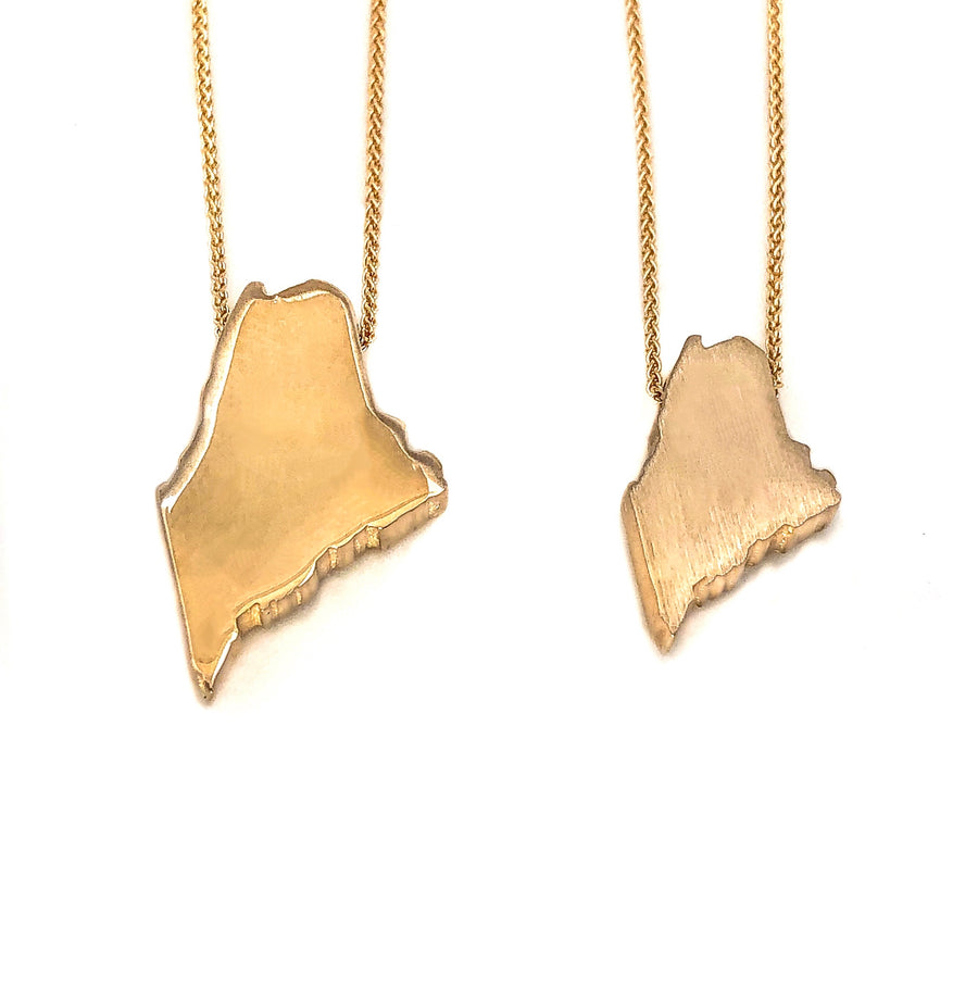 The Maine Silhouette Necklace in 14k Yellow Gold