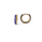 14k Lapis Huggie Hoops