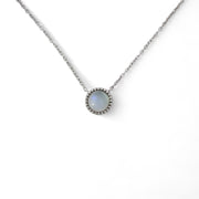 Beaded Bezel Floating Necklace